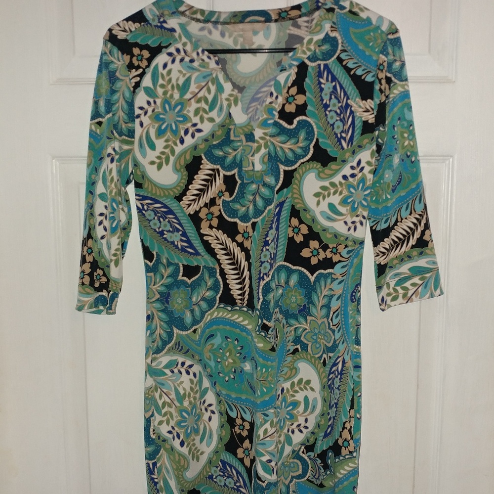 Banana Republic Turquoise Paisley Dress